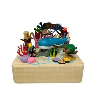 Wonderful Life Music Box Wooden Whale and Sea Friends Jean Cultural & Creative